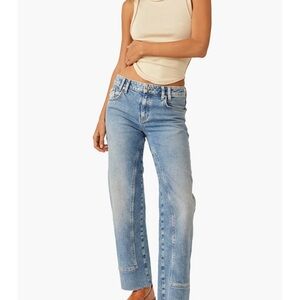 Free People Light Blue Straight Leg Jeans